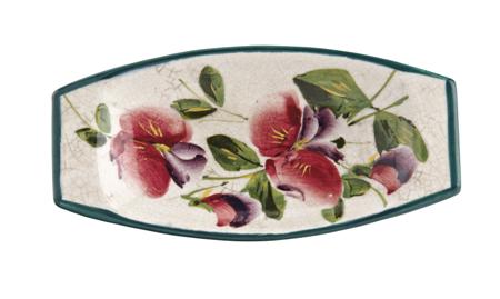 Appraisal: WEMYSS OBLONG PIN TRAY EARLY TH CENTURY decorated with sweet