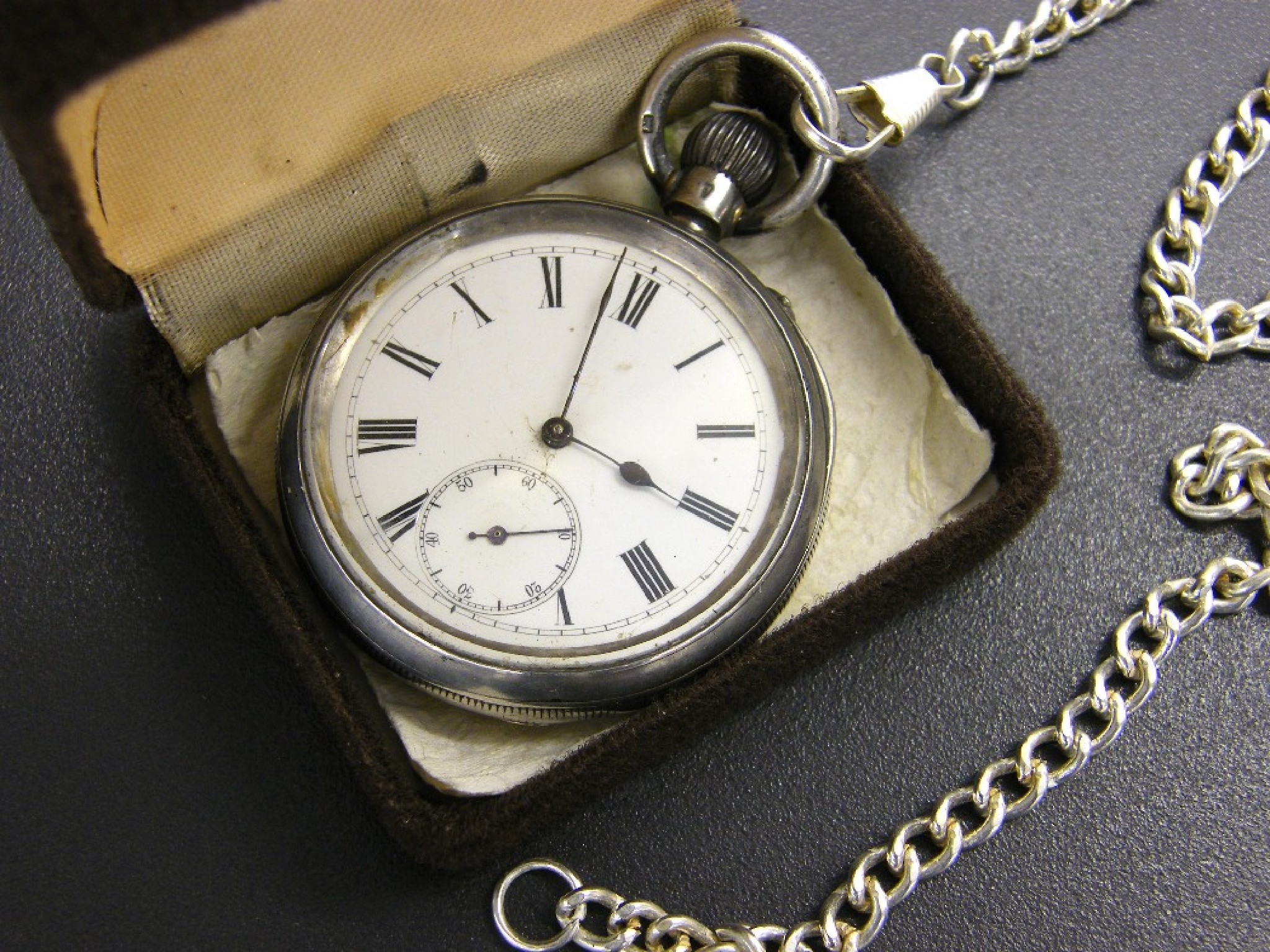 Appraisal: Swiss silver lever pocket watch frosted half plate movement the