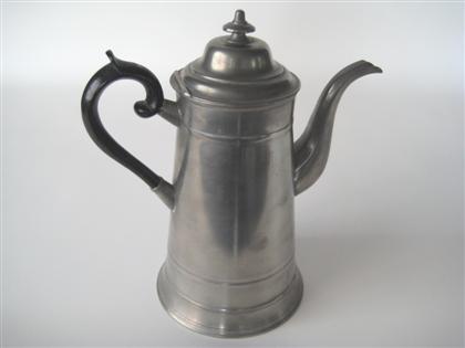 Appraisal: Pewter coffeepot william calder providence rhode island - Lighthouse form