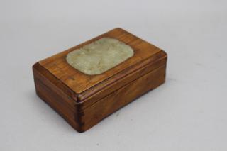 Appraisal: Chinese Jewelry Box w Jade Inset Chinese Jewelry Box w