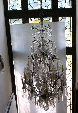 Appraisal: Crystal and brass chandelier c removed from a mansion in