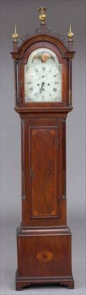 Appraisal: MASSACHUSETTS FEDERAL CARVED AND INLAID MAHOGANY LONGCASE CLOCK The in