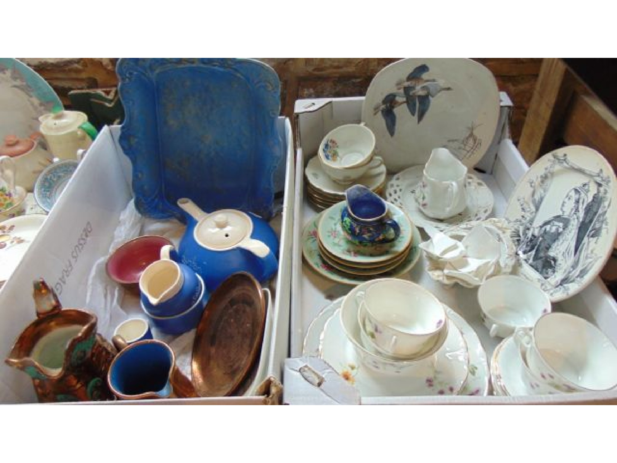 Appraisal: A collection of ceramics including floral tea wares marked KPM