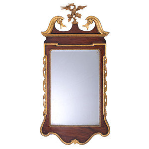 Appraisal: A Chippendale Carved and Parcel-Gilt Mahogany Looking Glass th Century