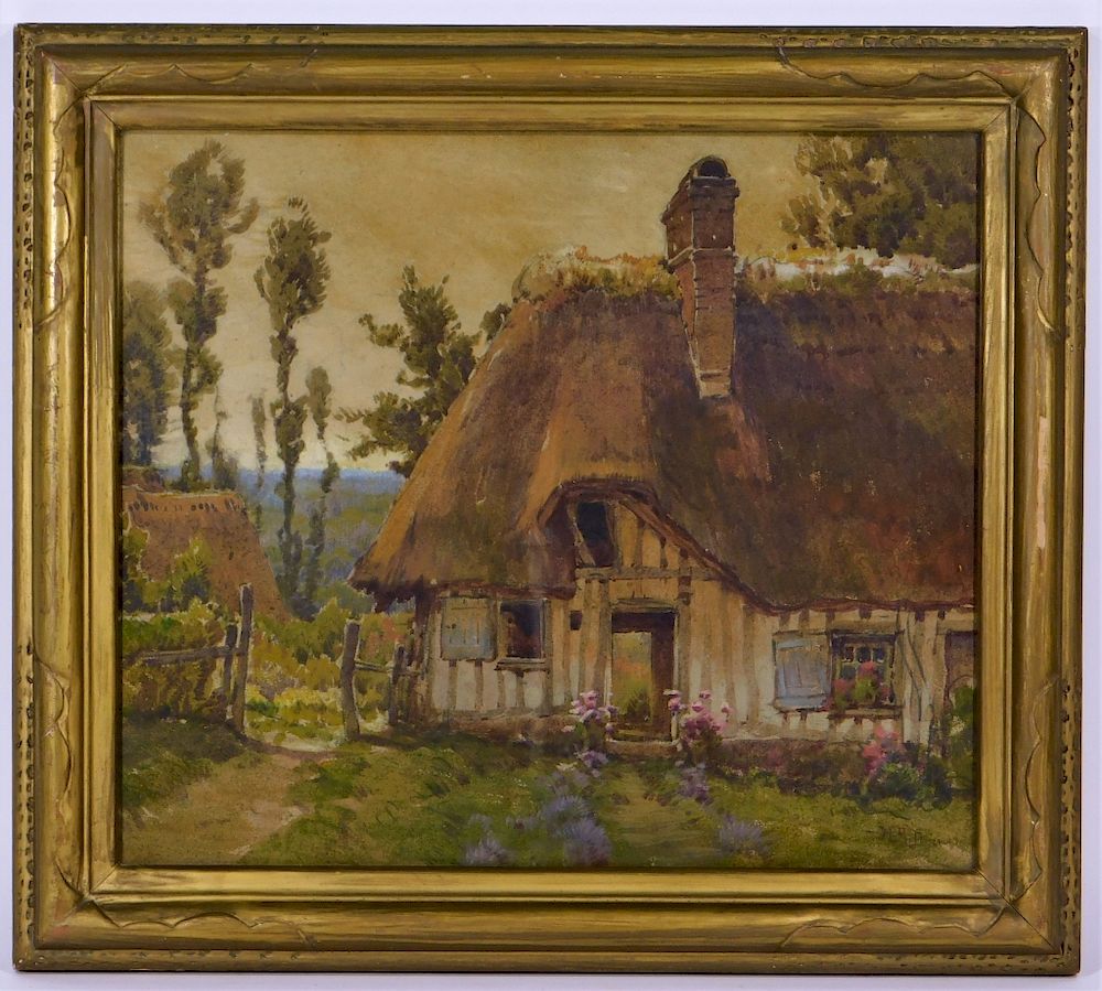 Appraisal: Hezekiah Anthony Dyer Country Cottage WC Painting Hezekiah Anthony Dyer