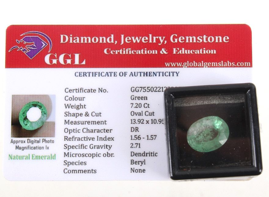 Appraisal: Ct Cut Loose Emerald Gemstone Certificate Included in this lot