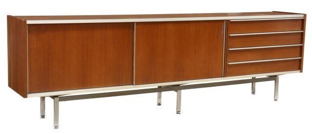 Appraisal: Italian mid-century modern teak sideboard c s rectangular case with