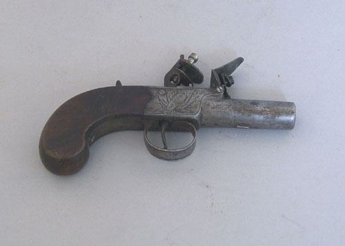 Appraisal: Box lock Flintlock screw barrel pistol stamped Smith London barrel