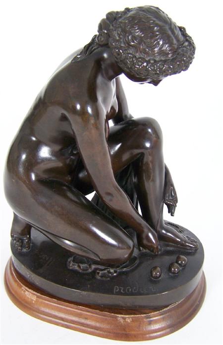 Appraisal: JEAN-JACQUES PRADIER - LA TOILETTE D'ATALANTE bronze brown patina raised