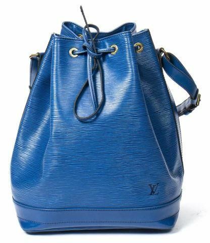 Appraisal: Louis Vuitton Noe GM bucket bag in blue Epi leather