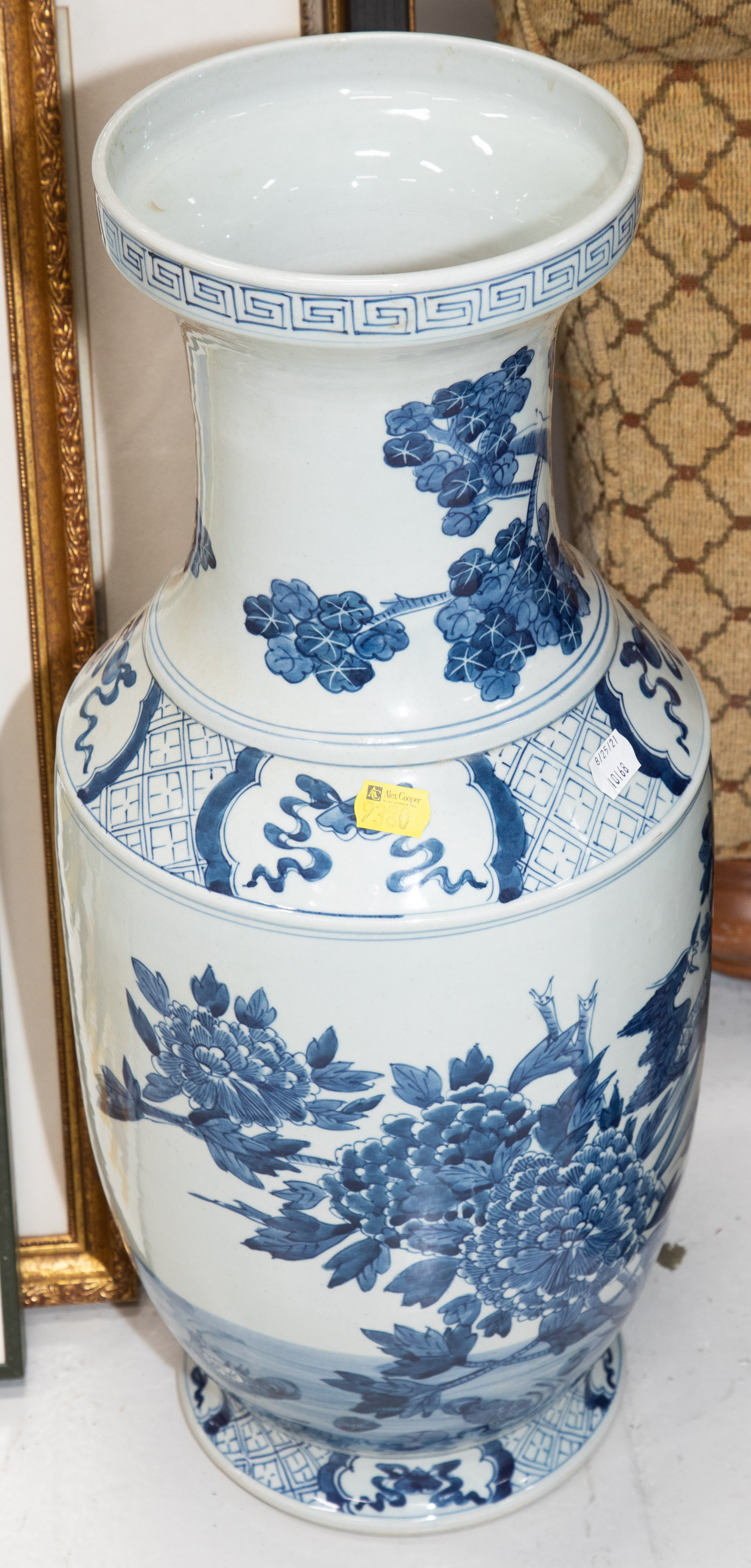 Appraisal: LARGE CHINESE BLUE WHITE VASE Modern in H