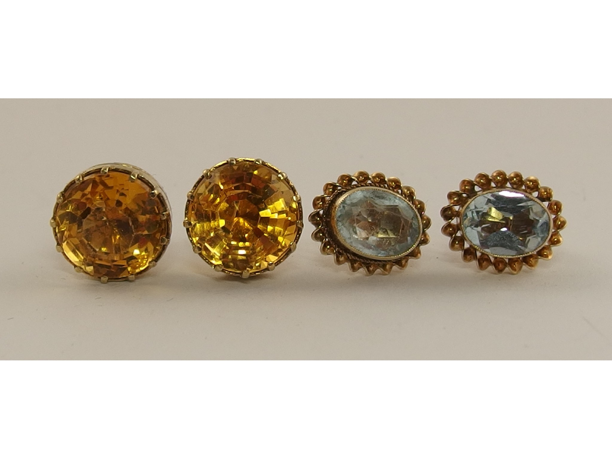 Appraisal: A pair of ct citrine studs together with a pair