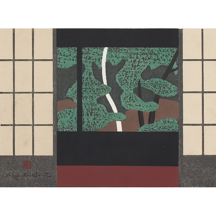 Appraisal: Kiyoshi Saito Japanese - ''Shoji '' color woodcut '' x