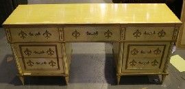 Appraisal: A Louis XVI style painted desk th century cm wide