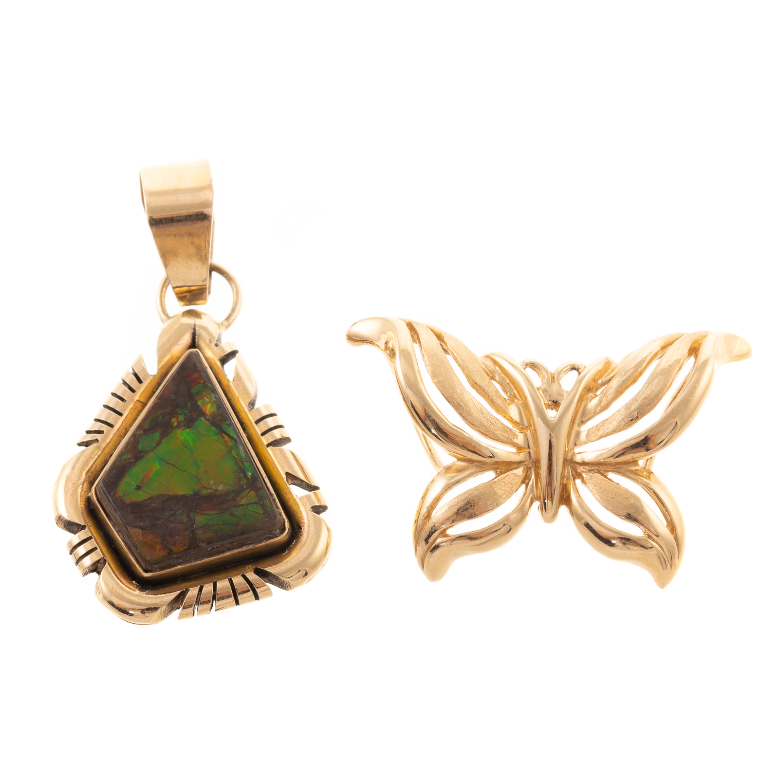 Appraisal: A BUTTERFLY PENDANT NAVAJO PENDANT IN K K yellow gold