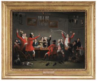 Appraisal: Attributed to Samuel Raven British - Huntsmen Regaling unsigned oil