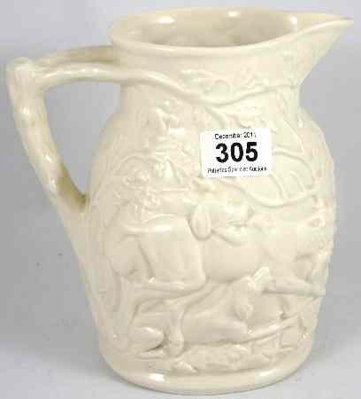 Appraisal: Masons Ivory Jug embossed with Dog Hunting Scenes height cm