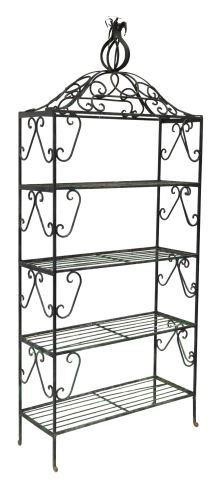 Appraisal: Wrought iron baker's rack th c domed canopy with fruit