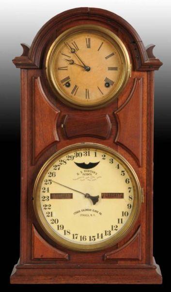 Appraisal: Walnut Ithaca Calendar Clock Description Dated All original but missing