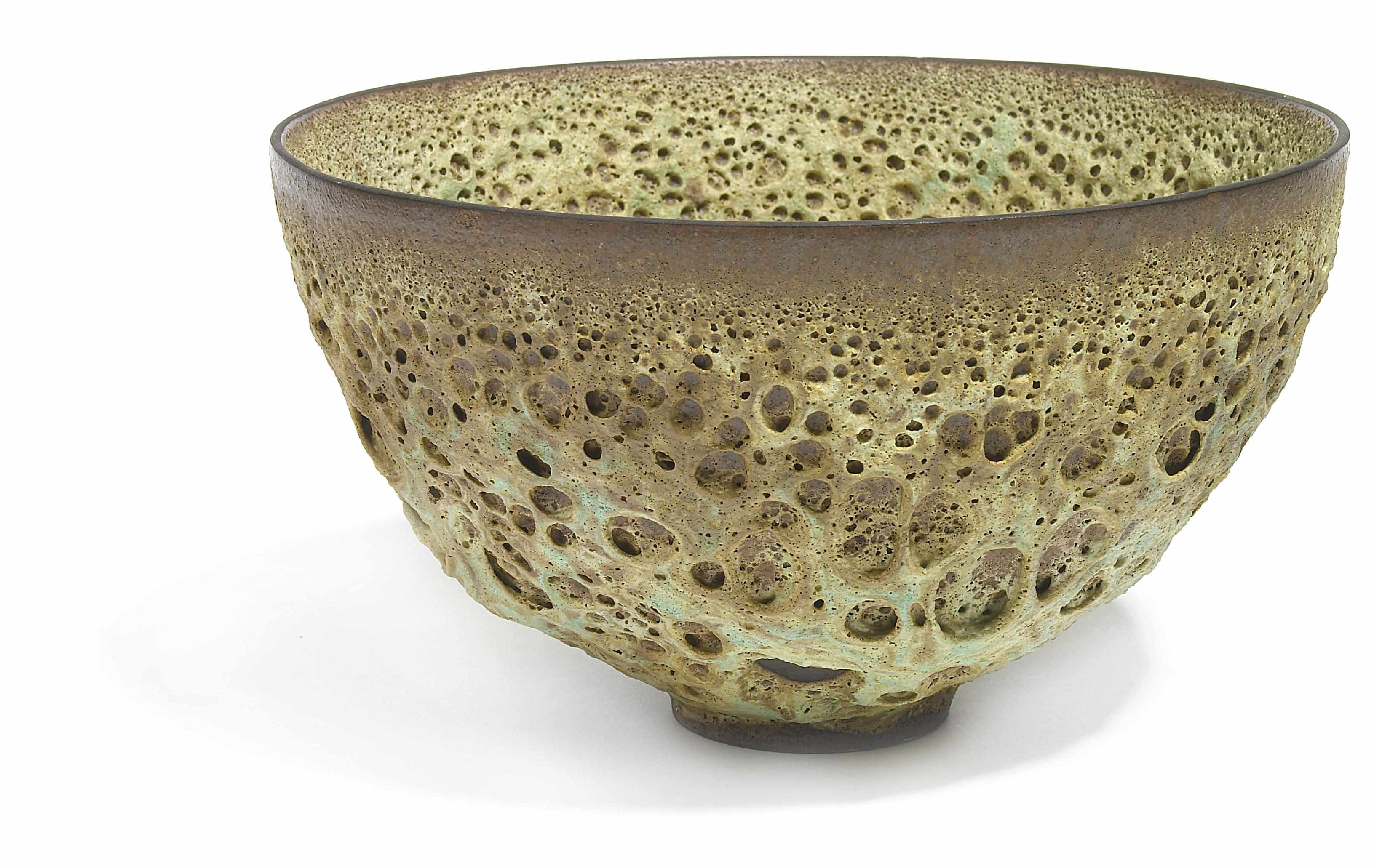 Appraisal: James Lovera American born bowlcrater glazed earthenwareincised loveradiameter in cm