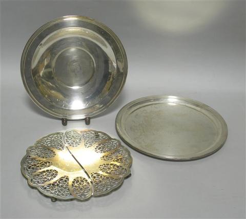 Appraisal: SILVER PLATED CORD SAYBROOK DRINKS SALVER Cast with a reeded