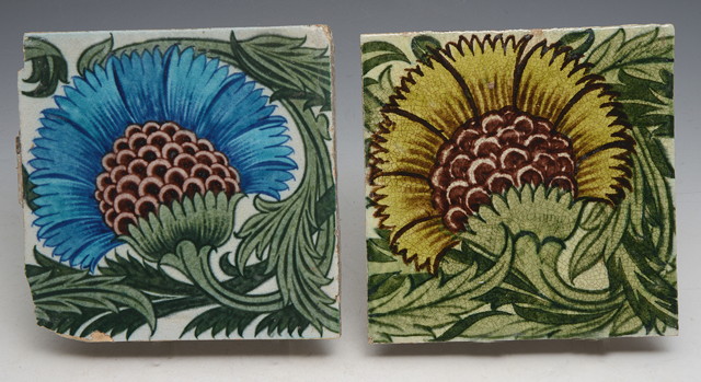 Appraisal: William De Morgan British - A 'BBB' tile in turquoise