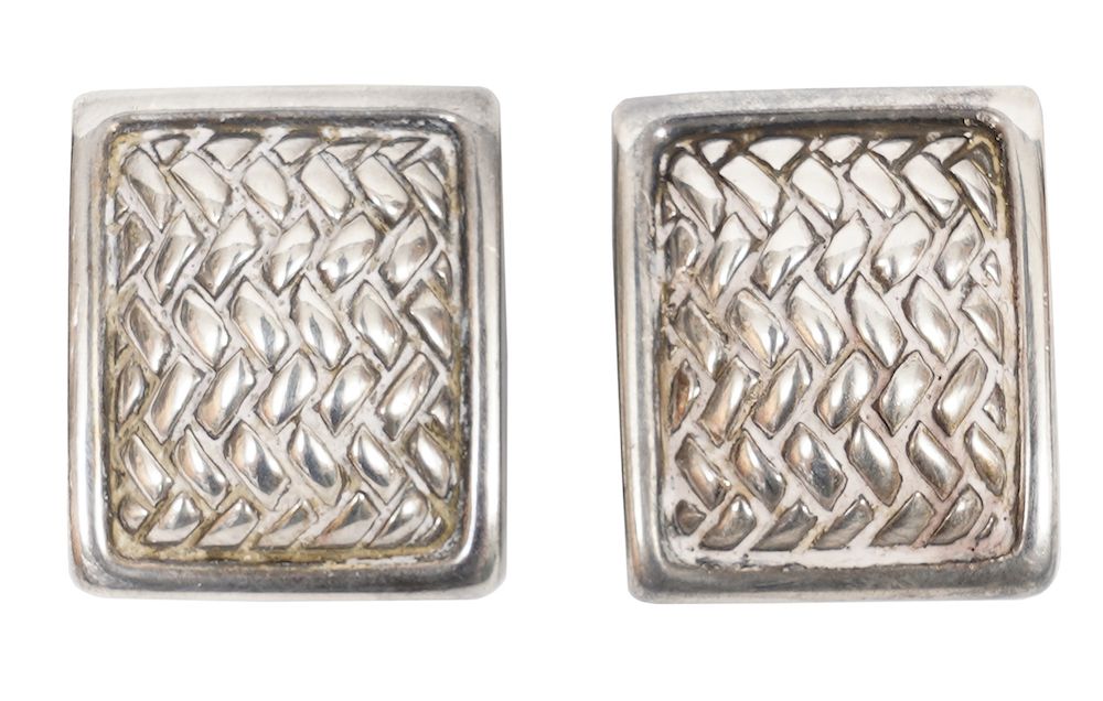 Appraisal: Kieselstein-Cord Sterling Herringbone Earrings Kieselstein-Cord Sterling Silver Herringbone Earrings Year