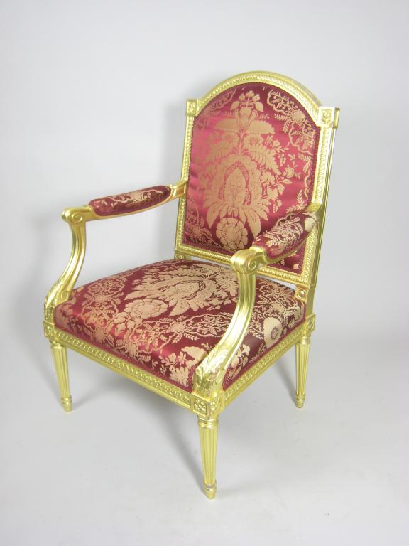 Appraisal: Pair of antique French giltwood Fauteuils in the Louis XVI