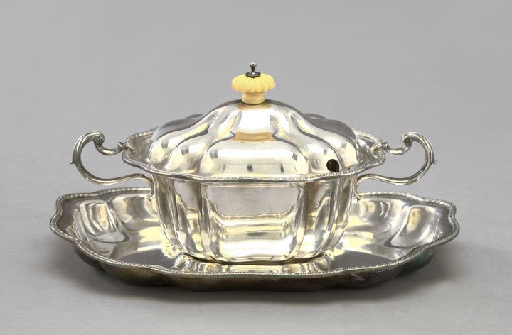 Appraisal: Attractive French Silverplate Lobed Two-Handled Covered Sauce Tureen fourth quarter