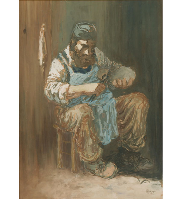 Appraisal: William Weintraub American Israeli th century impressionist Hassid cobbler watercolor