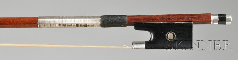 Appraisal: French Silver Mounted Violin Bow Eugene Sartory the round stick