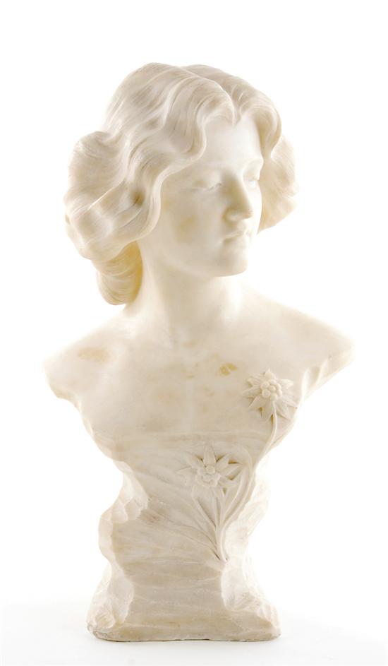 Appraisal: R Caloni Italian first quarter th century BUST OF BEAUTY