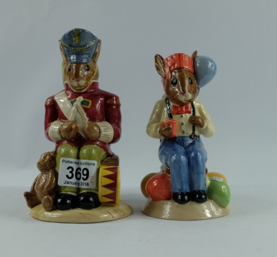 Appraisal: Royal Doulton Bunnykins Toby jugs Partytime D and Toy Soldier