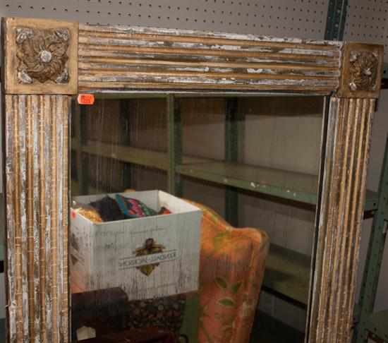 Appraisal: Continental distressed wood mirror Estimate - No condition report supplied