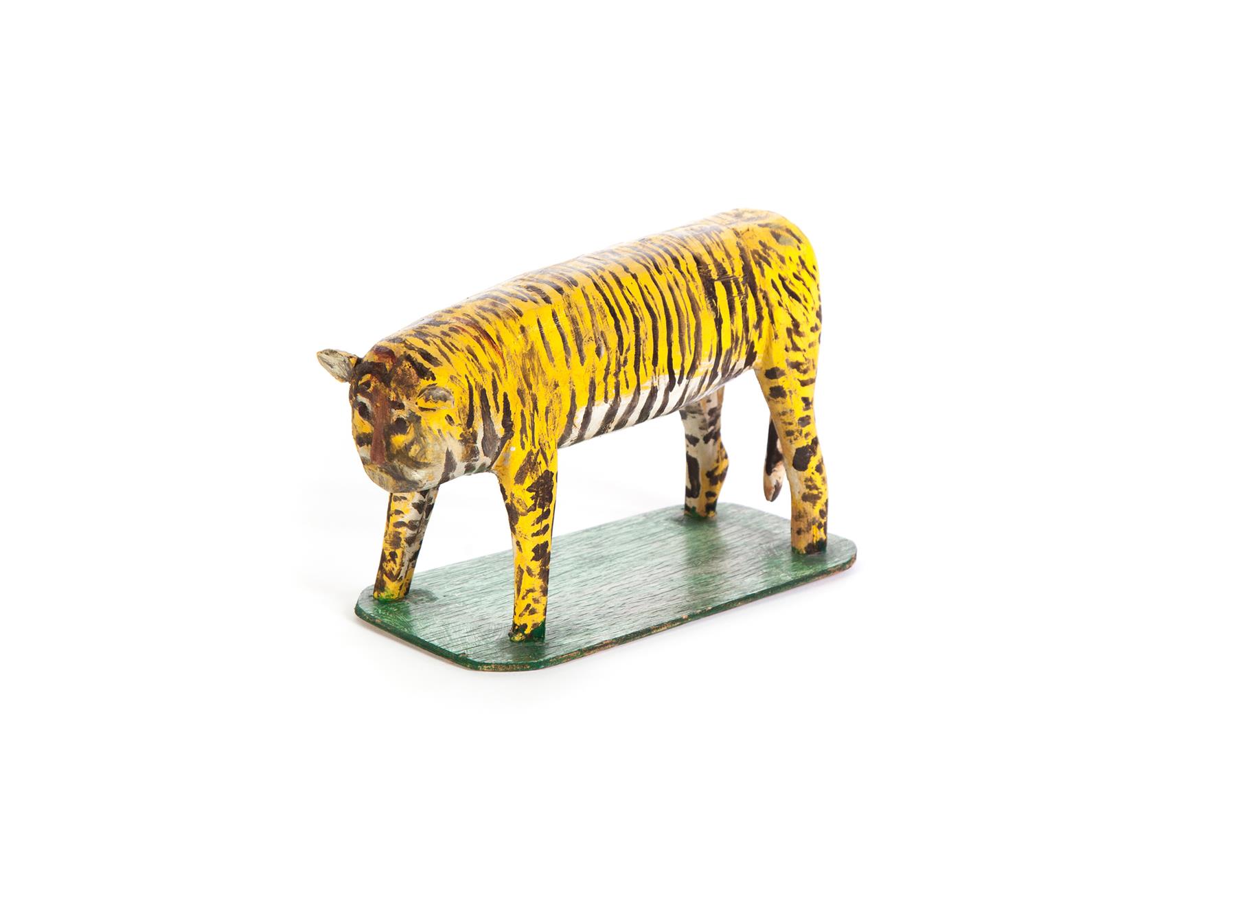 Appraisal: FOLK ART TIGER CARVING Mid th century softwood Standing tiger