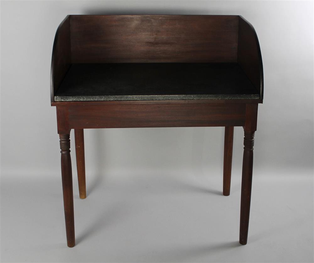 Appraisal: LATE SHERATON MAHOGANY AND MARBLE WASHSTAND having a rectangular top