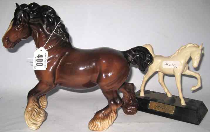 Appraisal: Beswick Brown Cantering Shire and Springtime On Plinth