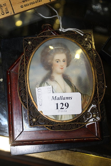 Appraisal: A Georgian style oval portrait of a woman signed Hall