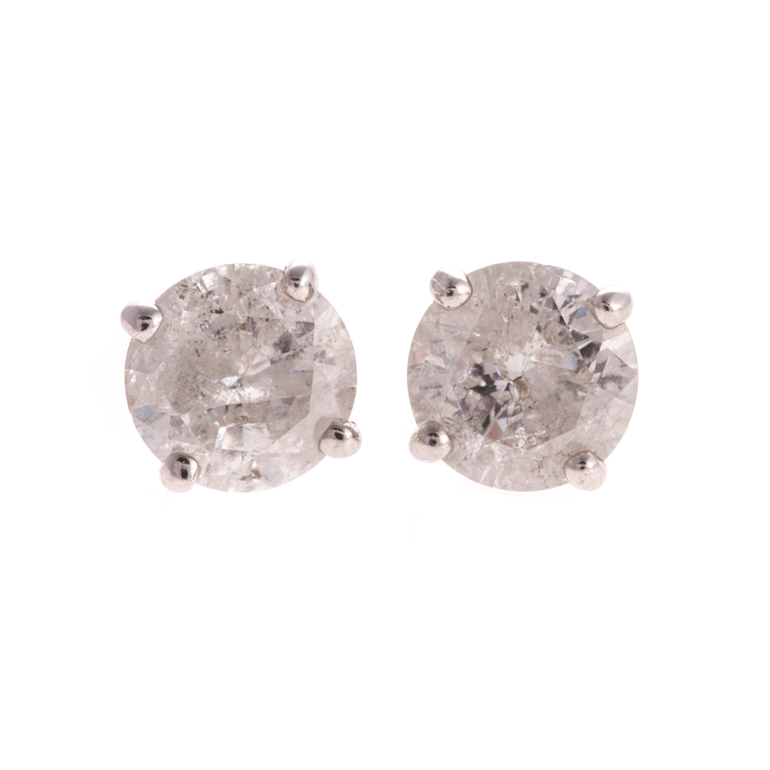 Appraisal: A Pair of Diamond Studs cts in K Gold K