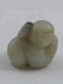 Appraisal: A Chinese jade carving of a boy x x cm