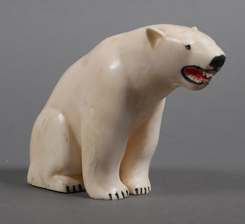 Appraisal: Vintage hand carved ivory sculpture of a Alaskan polar bear