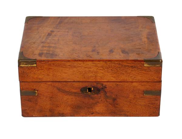 Appraisal: A Victorian brass bound mahogany document box height in width