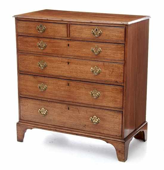 Appraisal: George III mahogany chest of drawers early th century rectangular