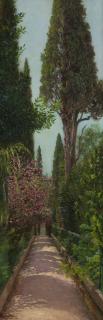 Appraisal: Theodore Wores ''Cypress Avenue Granada'' Spain signed inscribed and dated