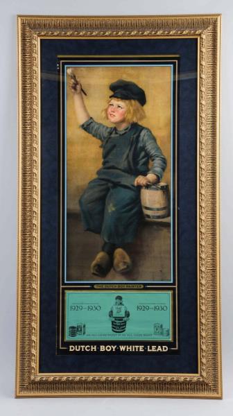 Appraisal: - Dutch Boy Paints Calendar Framed This calendar is in