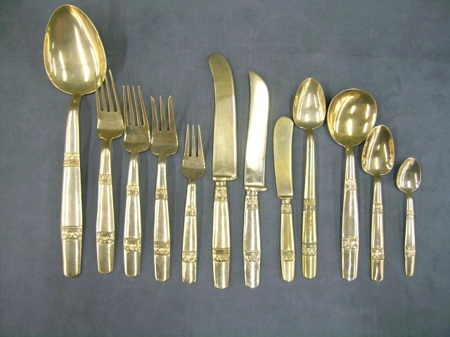 Appraisal: Set of WWII vintage Taiwan goldtone flatware including dinner forks