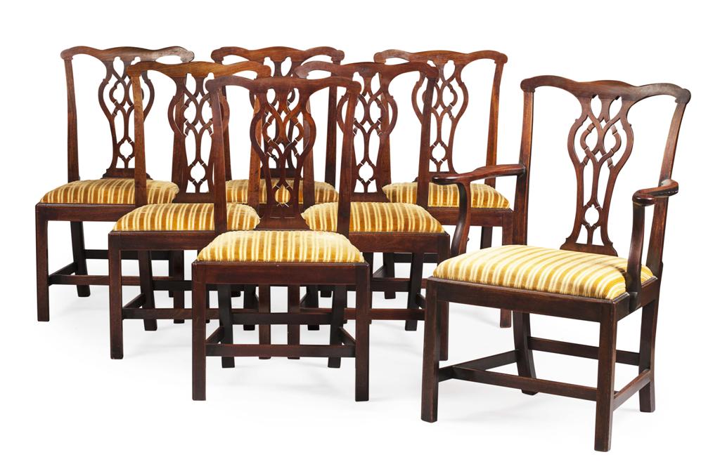 Appraisal: SET OF SEVEN GEORGE III MAHOGANY DINING CHAIRS TH CENTURY