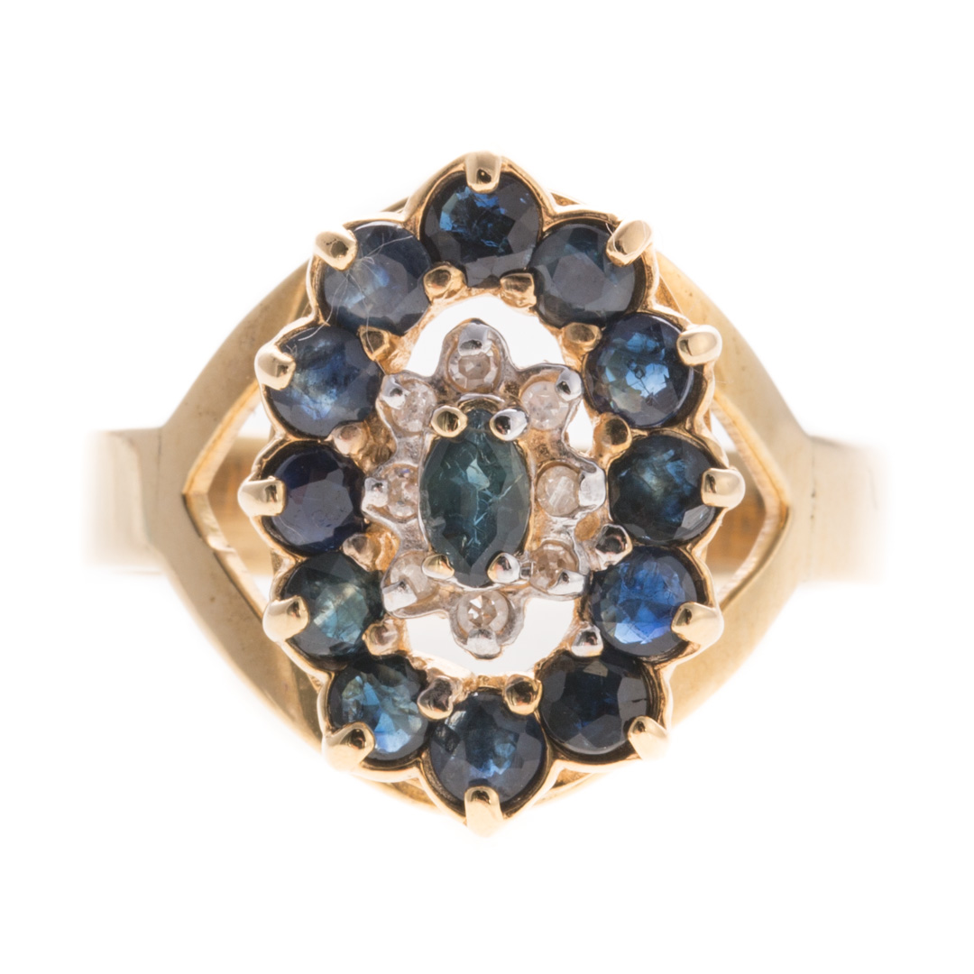 Appraisal: A Lady's Sapphire and Diamond Ring in Gold K yellow