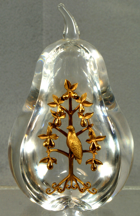 Appraisal: Steuben crystal K YG Partridge in a Pear Tree designed