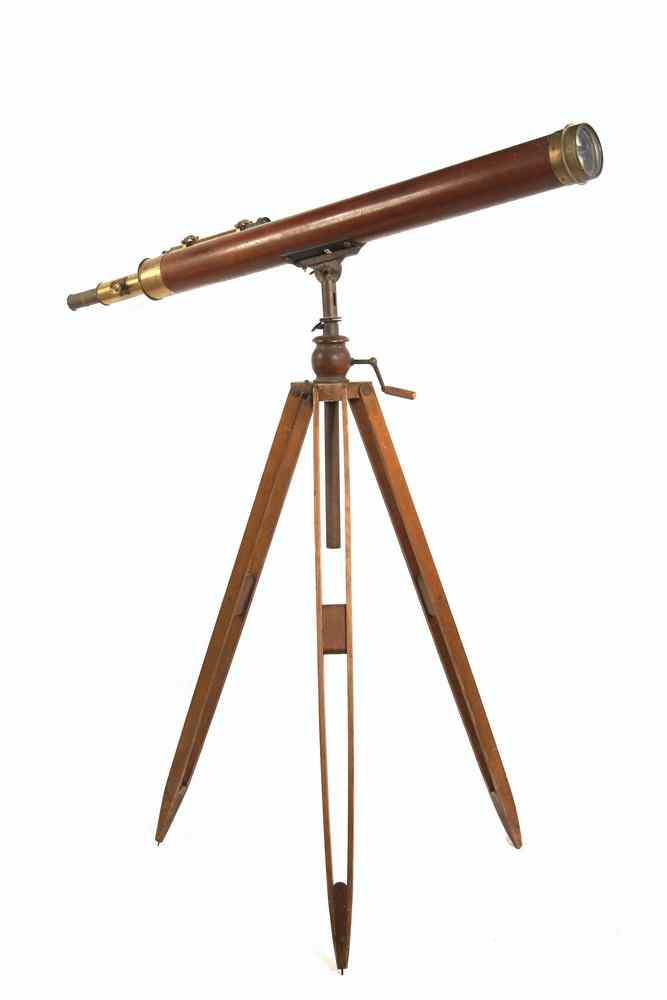 Appraisal: ASTRONOMICAL TELESCOPE - Circa Walnut and Brass Cased '' Astronomical